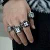 Cluster Rings Vintage Mini Finger Watch Boho Style Adjustable Unique Cool Ring Jewelry Birthday Gifts for Women Men Kids 230424