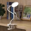 Lampes de table Led pince lampe de bureau col de cygne Flexible pliant tactile gradation pince de charge sur pour livre lit bureau et ordinateur