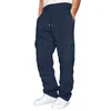Men's Pants Male Hiking Cargo Relaxed Fit Drawstring Elastic Waist Joggers Sweatpants Sports Athletic Trousers With Pockets Sale