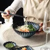 Placas criativas japonesas de crisântemo japonês Western Bowl Retro Retro Restaurant Tableware de Restaurante Família.