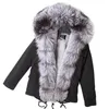 Parkas à la baisse des femmes Maomaokong Real Fur manteau de mode collier de mode hiver