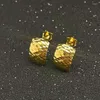 Stud Earrings FINE 18K Yellow Gold Women AU750 Shine