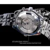 Autres montres Jaragar Blue Glass Design Black Silver Montre automatique en acier inoxydable Date Horloge Lumineux Hommes Business Montre-bracelet mécanique 231123