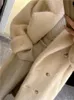 Misto lana da donna addensare caldi cappotti lunghi in pelliccia sintetica invernale imitare visone peluche Chaquetas cappotti da donna di alta qualità giacche di pelliccia eleganti di lusso 231123
