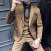 Ternos masculinos (jaqueta calça colete) homens 3 peças para feito sob encomenda noivo padrinhos smoking casamento blazers terno masculino roupas