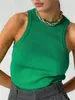 Camisoles Tanks Nadafair O Neck Ribber T Shirt Vert Femmes Printemps Dames Vêtements Solide Mince Tricoté Maigre Sexy Cropped Tops À Manches Longues 230424