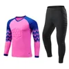 Other Sporting Goods Men Kid Football Goalkeeper Uniform Protective Sponge Long Sleeve Soccer Training Goalkeeper Top Soccer Jersey Pants Custom 231124