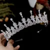 Saç klipleri asnora cz tiara taçlar düğün aksesuarları Couronne mariage gelin headdress mahkota panjang