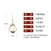 Dangle Earrings Retro Natural White Square Style Drop 18K Gold Chinese Ancient Jade Pearl Hook Jewelry For Women