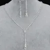 Ensembles de bijoux de mariée en strass éblouissants pour mariage, cristaux d'argent, collier, boucles d'oreilles, accessoires pour femmes, robe de bal, événements formels, ensemble de bijoux, cadeau CL2582