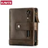 KAVIS Genuine Leather Wallet Men Coin Purse Male Cuzdan PORTFOLIO MAN Portomonee Small Mini Rfid Walet Pocket Fashion Man Vallet242A