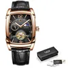 Other Watches Men Watch Automatic Mechanical Watch for Men Business Sport Wristwatch Luminous Waterproof Leather Belt Clock Male 231123