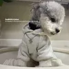 Vêtements pour chiens automne et hiver nouvelle marque de mode pour animaux de compagnie pull en peluche Schnauzer ours en peluche gris sweat à capuche blanc vêtements pour chats