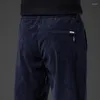 Pantaloni da uomo Primavera Autunno Velluto a coste da uomo Casual Vita elastica Affari Moda Pantaloni larghi dritti Maschio Nero Cachi Blu M-5XL