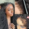 Afro Kinky Kıvırcık Tam Doğal İnsan Saç Perukları 360 HD Görünmez Dantel Ön Peruk Kıvırcık Bebek Saçlı Doğal Saç Çizgisi Modeli Saç Modeli