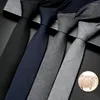 Bow Ties D High Quality Wool For Men Fashion 6CM Slim Formal Wear 2.36'' Business Casual Striped Gray Necktie