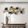 Wandklokken Chinese stijl hangende klok woonkamer zak horloge huis sfeer licht luxe creatieve mode ginkgo blad