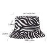 Brede rand hoeden emmer hoeden verdubbeld omkeerbare visserscaps zomer mode koe print hoed witte zwarte emmer hoedbassin cap hoeden voor vrouwen zebra gorras 230424