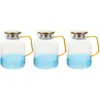 Servis uppsättningar 3st Water Pitcher Glass Kitchen Dispenser med Infuser Lid Pitcher (1800 ml)