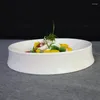 Platen witte artistieke conceptie vulkanische plaat keramische ronde soep speciaal koud schotel el restaurant westers servies