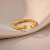 Anelli a grappolo Anello vintage minimalista in acciaio inossidabile per donna Anello regolabile 2023 in accessori per gioielli da sposa Anillo