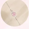 Designer Sakura Bracelet 925 Argent Main Incrusté Rose Strass Papillon Polyvalent Classique Lumière Bijoux De Luxe Bracelet De Charme De Haute Qualité