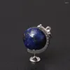Anhänger 925 Sterling Silber Globus Anhänger Halskette Halsketten Für Frauen Natürlichen Lapis Lazuli Stein Edlen Schmuck