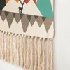 Tapestries Macrame Wall Hanging Tapestry Nordic Cotton Cotton Tassel مصنوعة يدويًا منسوجًا بوهيميا هندسيًا من القماش القماش غرفة المعيشة بوهو ديكور 231124