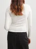 Kvinnors T-skjortor Autumn Slim Topps Solid Color Långärmad fyrkantig hals Snap-knapp T-shirt