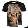 T-Shirts Jurassic World Fallen Kingdom Serin Dinozor Kafası 3D Baskı Tişörtlü Erkek ve Kızlar Hiphop Tee Tshirt Boy Renkli Giysiler Damla K Dhedi