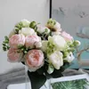 Decorative Flowers & Wreaths Artificial Rose Flower Peony Camellia Silk Fake Floral Arrangements For Wedding Decoration DIY Home Garden Deco