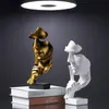 Acessórios de decoração para casa silêncio é estátuas de ouro para decoração estátua de rosto humano escultura abstrata decoração africana casa t200624205n