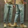 Men's Jeans Autumn Winter Vintage Loose Casual Straight Men Trend Fashion Add Velvet All-match Harem Denim Pants Male Thick Trousers