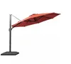 11 ft. Offset Cantilever Patio Umbrella with Heavy-Duty Base for Deck, Pool and Backyard in Red TB-EU012RD
