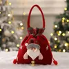 Decorazioni natalizie Borsa regalo di Babbo Natale Regali annuali Con coulisse Pupazzo di neve Cervo Borsa per caramelle Confezione a mano con decorazioni allegre