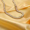Ketten Korean 18 Karat Vergoldeter Edelstahl Quadratischer Kubikzircon Geometrische Halskette Schmuck Frauen Mädchen Geschenk Großhandel