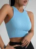 Camisolas Tanques ATHVOTAR 10 colores Mujeres Crop Top Sin costuras Casual Streetwear Sujetador blanco Costilla Sin mangas Verano Tanque Camiseta de punto ajustada Mujer s 230424