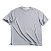 T-shirts pour hommes Maden Vintage Heavyweight Gris T-shirt pour hommes Coton Col rond surdimensionné Tee-shirt à manches courtes 2023 Summer Solid Loose Tops