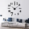 3d diy Acryl miroir muurstickers klok horloge klokken Quartz Moderne reloj de pared woondecoratie223F