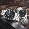 Montres-bracelets S Couple Montres Paire Hommes Et Femmes Mode Casual Argent En Acier Inoxydable Étanche Quartz Femme Homme Horloge Cadeau 2023