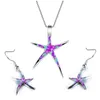 Bijoux Boucles D'oreilles Collier Sea World Starfish Design Synthèse Du Feu Opale Pendentif Océan Animal Maxi Colliers Pour Femmes Boho Set Drop Dhkqf