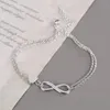 Braccialetti di collegamento 2023 di modo della catena a doppio strato del cuore di amore croce braccialetto di fascino del braccialetto per le donne ragazze regalo elegante dei gioielli Sl219