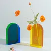 Vases Rainbow acrylic vase flower container decoration store design wedding party home office decoration 230422