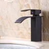 Kitchen Faucets Single Hanle Hole Bathroom Vanity Sink Faucet Waterfall With Extra Large Rectangular Spout