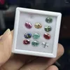 Anelli a grappolo Meisidian taglio ovale 5x7 mm 1 pietra preziosa con diamante sciolto Moissanite di colore fantasia