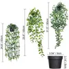 Decorative Flowers Hanging Artificial Plants Eucalyptus Leaves Vines Fake Potted Indoor And Outdoor Wall Decoration