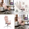 Muebles de dormitorio Silla de oficina de malla ergonómica con reposabrazos ajustable 2D Escritorio con respaldo alto Computadora Pink Drop Delivery Home Garden Dhwud