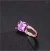 Кластерные кольца Amethyst Ring Natural Real 925 стерлинговое серебро 48 -миллиметровое гем -фиолетовое кристалл для женщин или мужчин