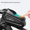 パニエバッグレインプルーフ自転車バッグ自転車フロント携帯電話ホルダータッチスクリーントップチューブサイクリング反射MTBアクセサリー231124