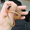 Bangle Dubai Baby Bangles Ethiopian Indian Bracelet 3-7years Old Gold Color Bracelet Bangles African Ball Party Gifts Not Can Open 230424